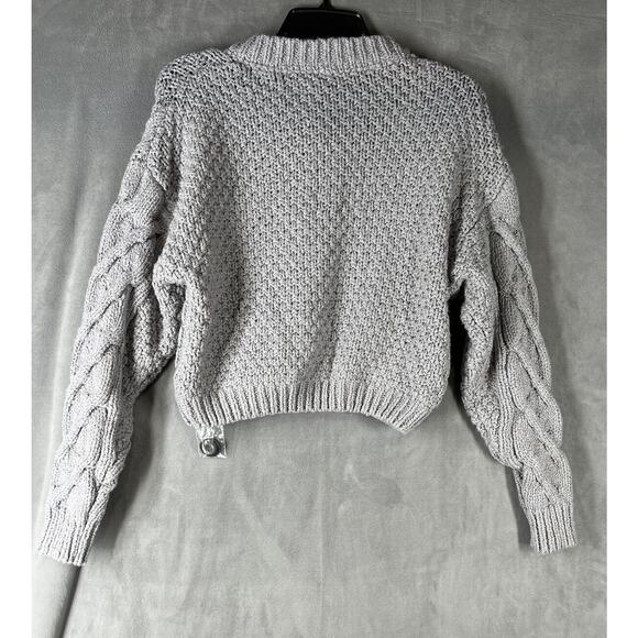 Free People Bonfire Cardi Cardigan Sweater Grey X- Large XL - Picture 4 of 7